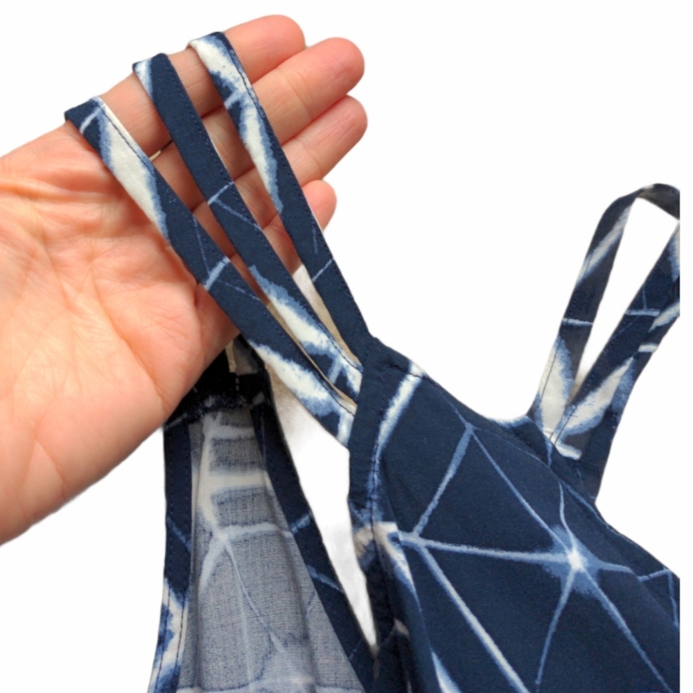 Gap Blue Tie Dye Racerback Dress W/ 3 Straps Sz XS - Picture 4 of 5